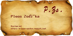 Pless Zsóka névjegykártya